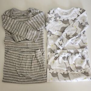 Carter's Simple Joy 0-3 Month Long Sleeve Nightgowns